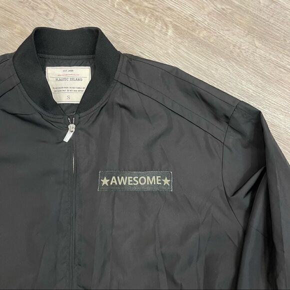 Plastic Island Black Windbreaker Black - Picture 4 of 9